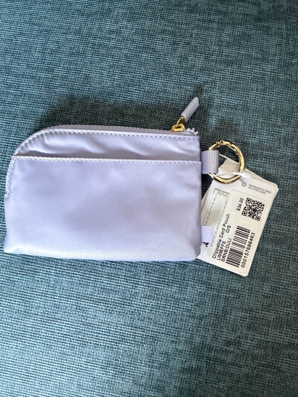 Lululemon Lavender Clippable Card Pouch - Picture 2 of 2